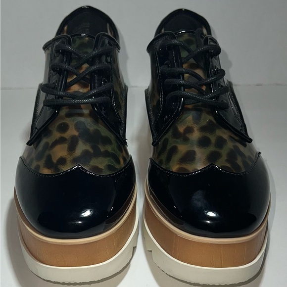 ALDO Y2K Grunge Glam Clear Patent Leopard Print Sassafras Platform Oxfords Sz 8 - Picture 3 of 9